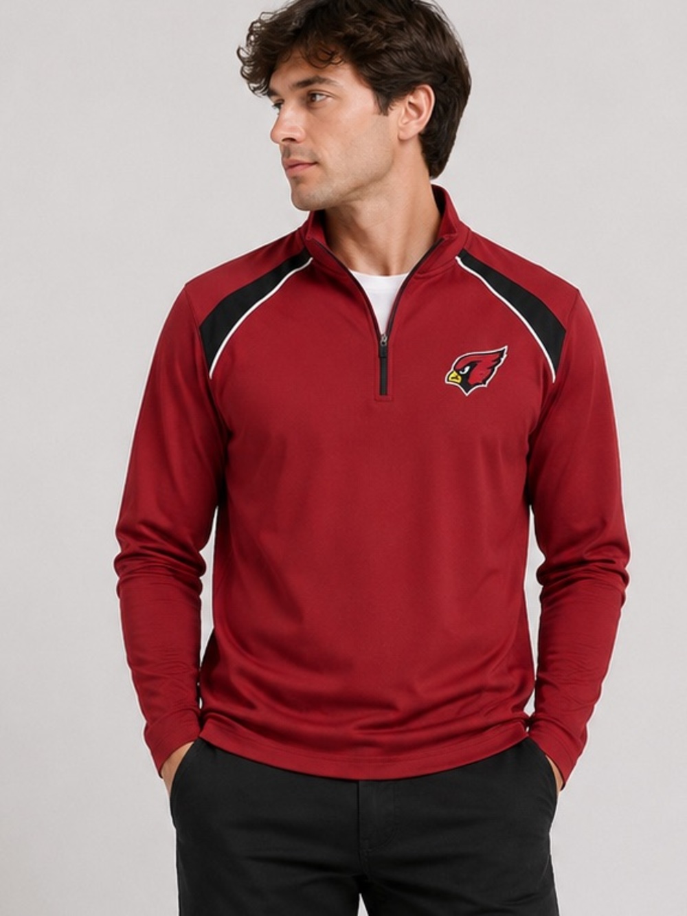 NFL cardinals quarter zip long sleeve shirt